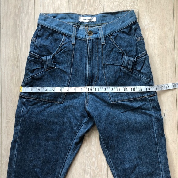 Super Hakka Japanese Brand Bow Detailed Pocket High Rise Jeans Size S - Picture 3 of 13